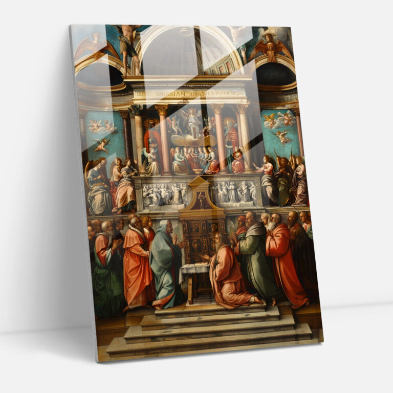 Raffaello Sanzio Dini Cam Dekorasyonu - Modern Sanat Ev Dekorasyonu