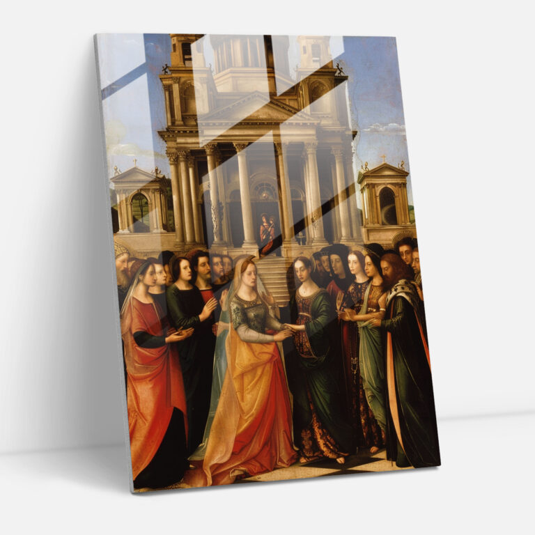 Raffaello Sanzio Düğün Cam Tablosu - Raffaello Sanzio Cam Sanatı Cam Tablosu Duvar Dekorasyonu