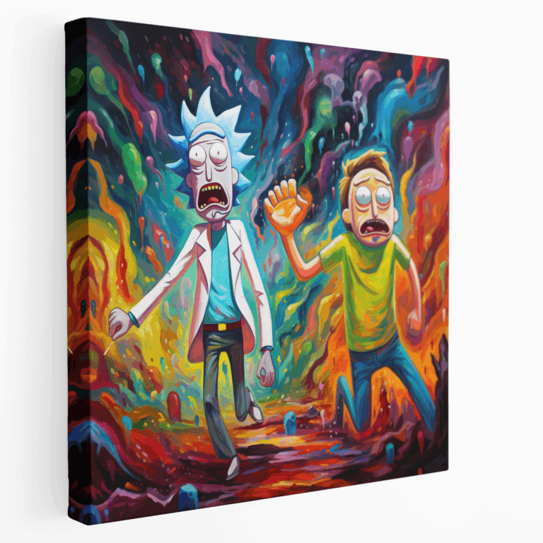 Impressionist Rick ve Morty Kanvas Tablo Baskı
