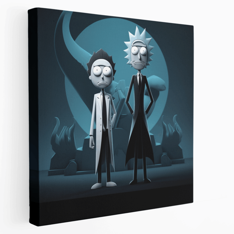 Minimalist Rick ve Morty Kanvas Tablo Baskısı