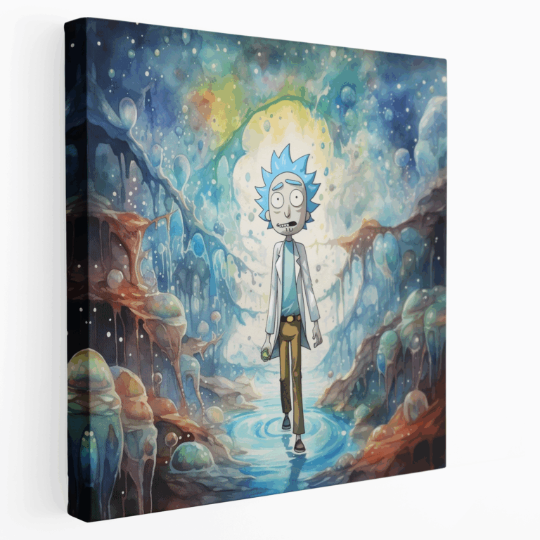 Su Rengi Rick ve Morty Kanvas Tablo Baskı