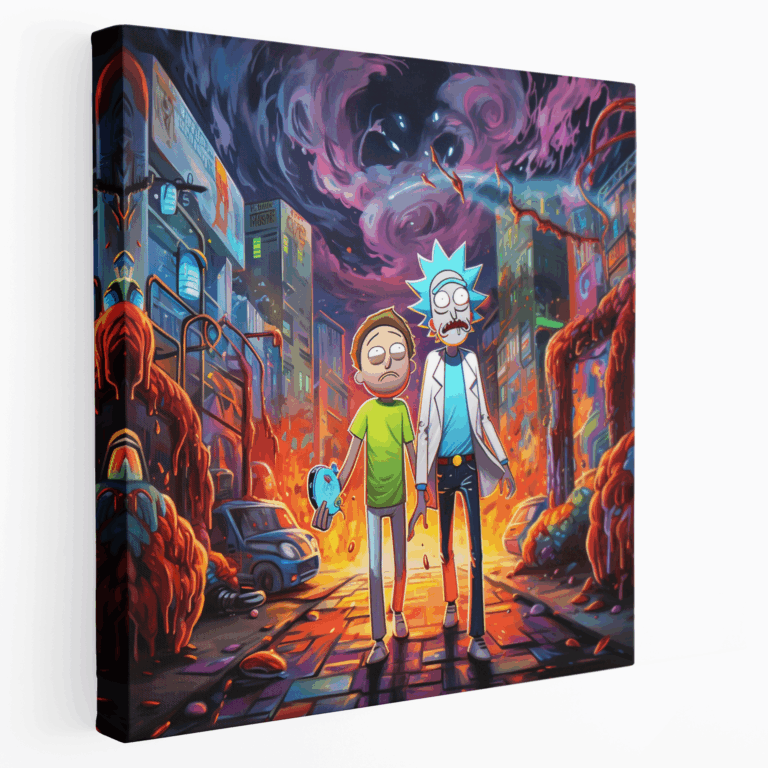 Graffiti Rick ve Morty Kanvas Tablo
