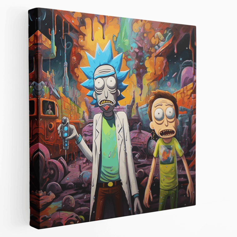 Şehir Dystopya Rick and Morty Kanvas Tablo