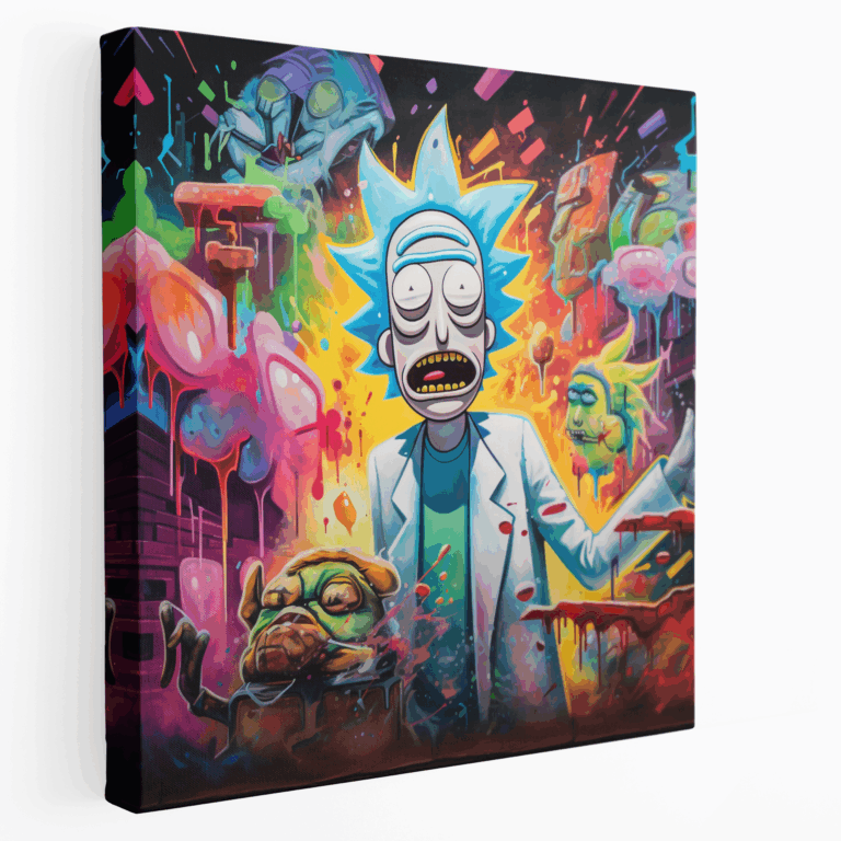 Şehir Graffiti Rick ve Morty Kanvas Tablo Baskı