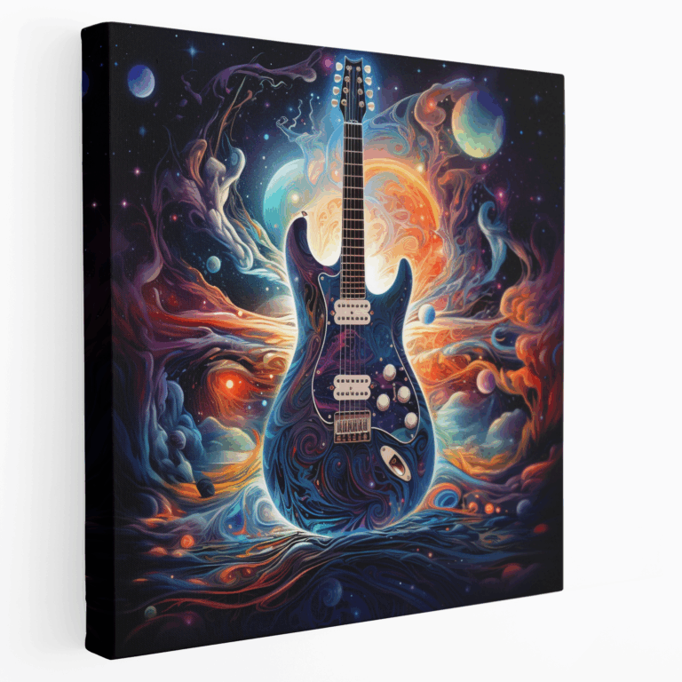 Kozmik Gitar Gerçeküstü Kanvas Tablo