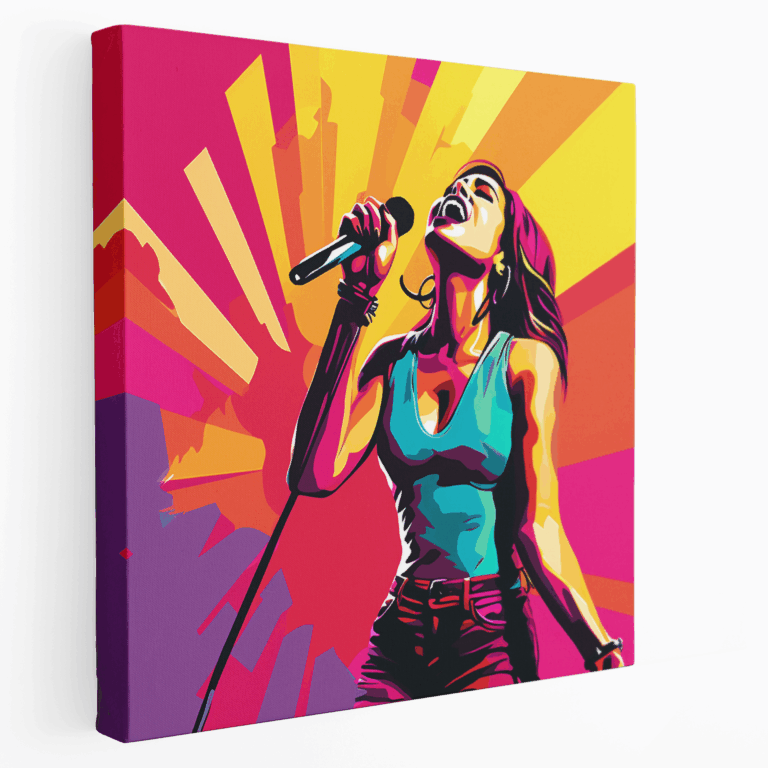 Karizmatik Rock Şarkıcısı Pop Sanat Kanvas Tablo
