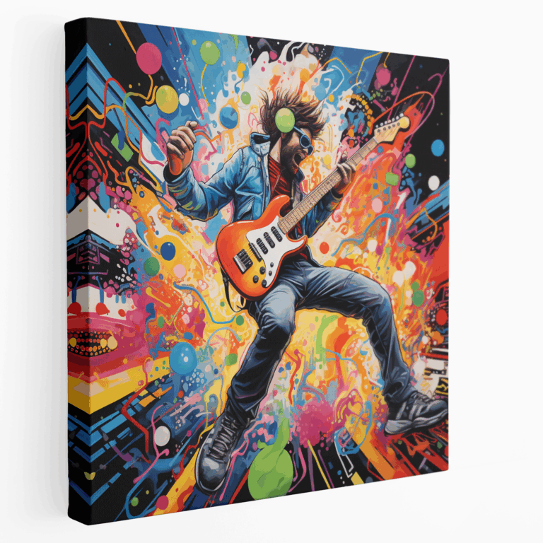 Gitar Kahramanı Pop Sanat Kanvas Tablo