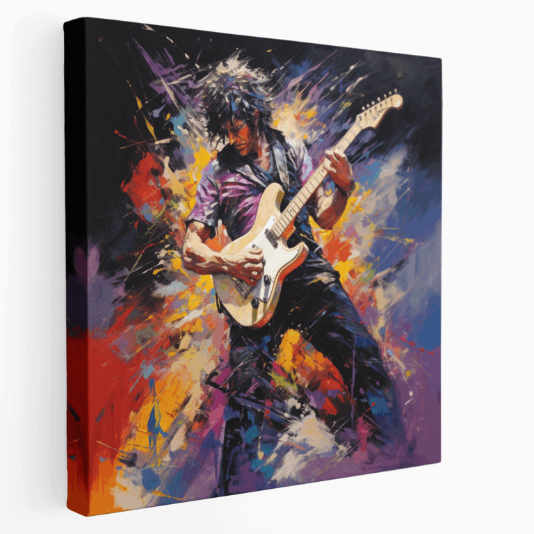 Canlı Gitarist Soyut Kanvas Tablo