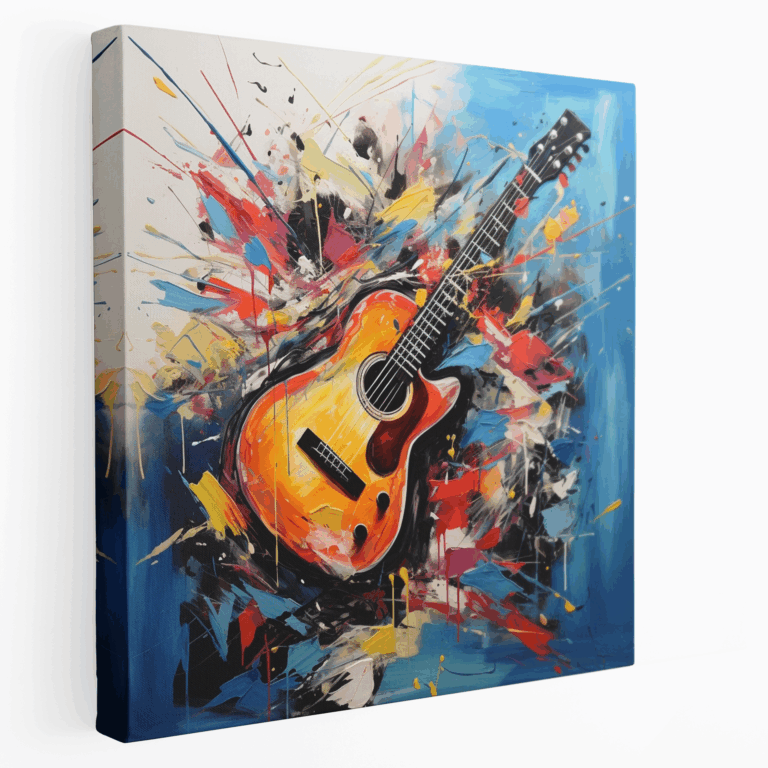 Kırık Gitar Soyut Kanvas Tablo