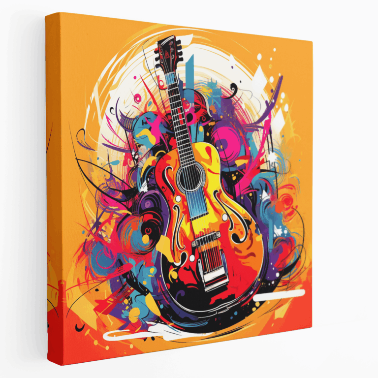 Müzik Notaları Gitar Pop Art Kanvas Tablo