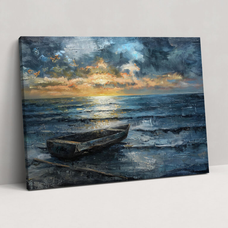 Rembrandt Sakin Deniz Manzarası Kanvas Tablo - Rembrandt Kanvas Duvar Sanatı