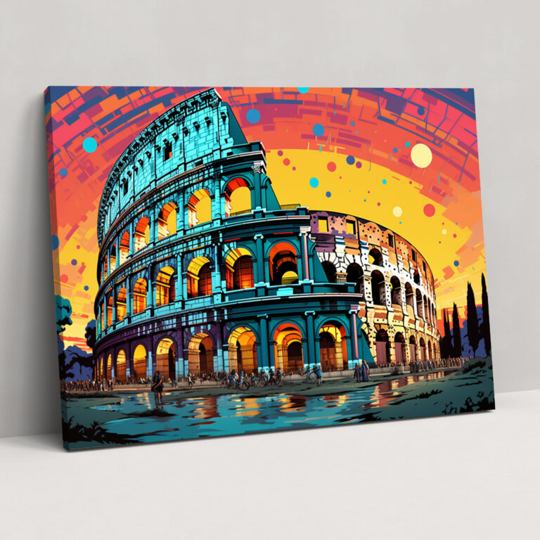 Roma Kolezyum Pop Art Duvar Dekorasyonu - Roma Duvar Sanatı Pop Art