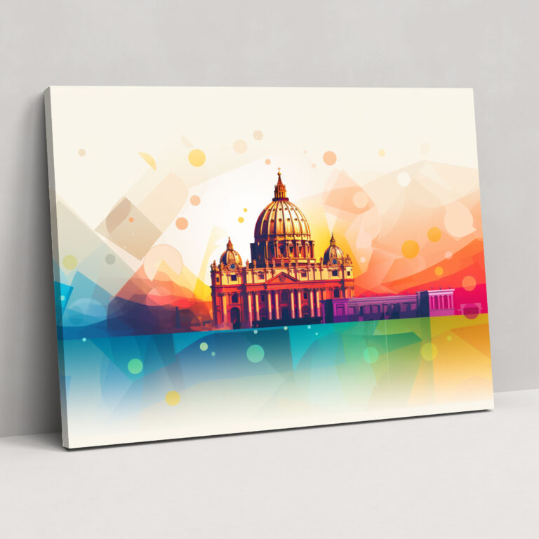 Minimalist St. Peter's Bazilikası Kanvas Tablo - Roma Duvar Dekorasyonu Kanvas Duvar Sanatı