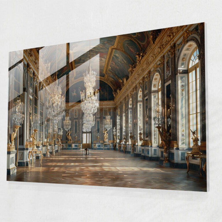 Grand Rococo Cam Tablo Salon Avizeleri - Rococo Tarzı Tablo Süslü Avizeler Duvar Dekorasyonu