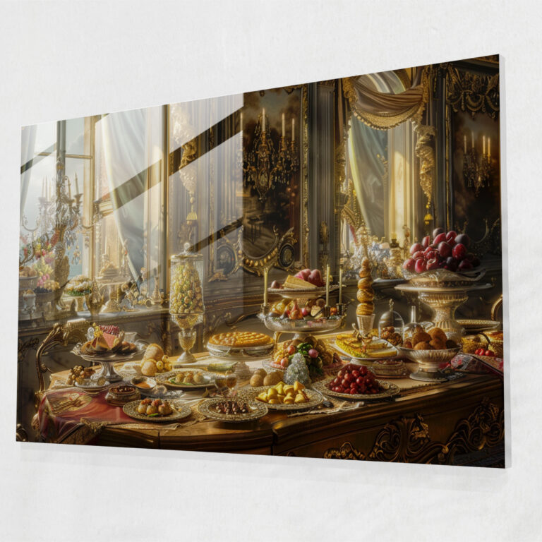 Rokoko Tarzı Resim Modern Sanat - Rokoko Tarzı Resim Cam Tablo Sanat Ev Dekorasyonu Cam Sanatı