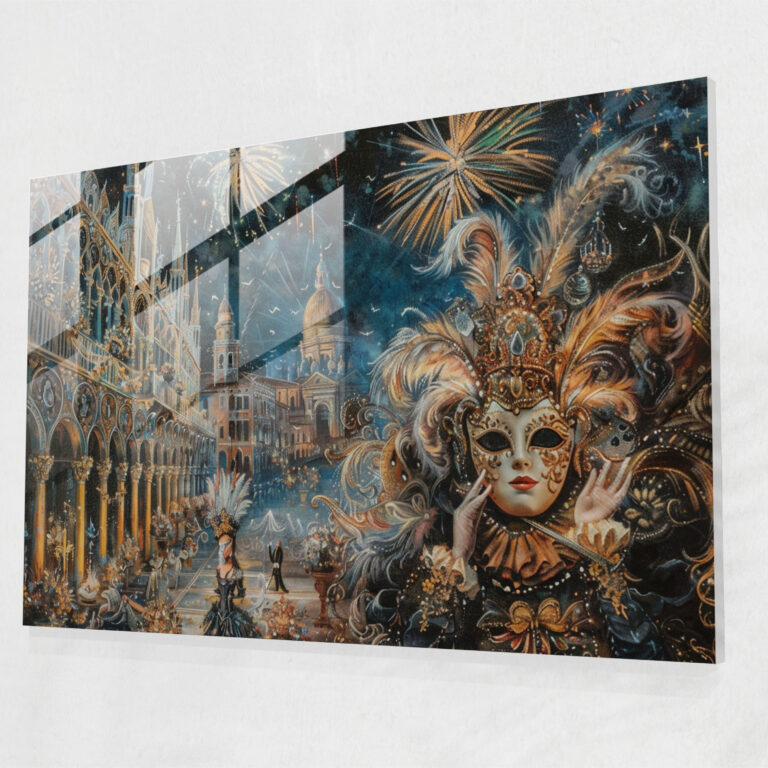 Rokoko Tarzı Resim Cam Tablo - Ev Dekorasyonu Modern Sanat Duvar Dekorasyonu