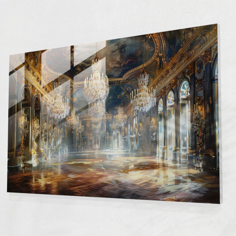 Rokoko Tarzı Resimli Duvar Dekorasyonu - Rokoko Tarzı Resim Modern Sanat Cam Sanat Ev Dekorasyonu