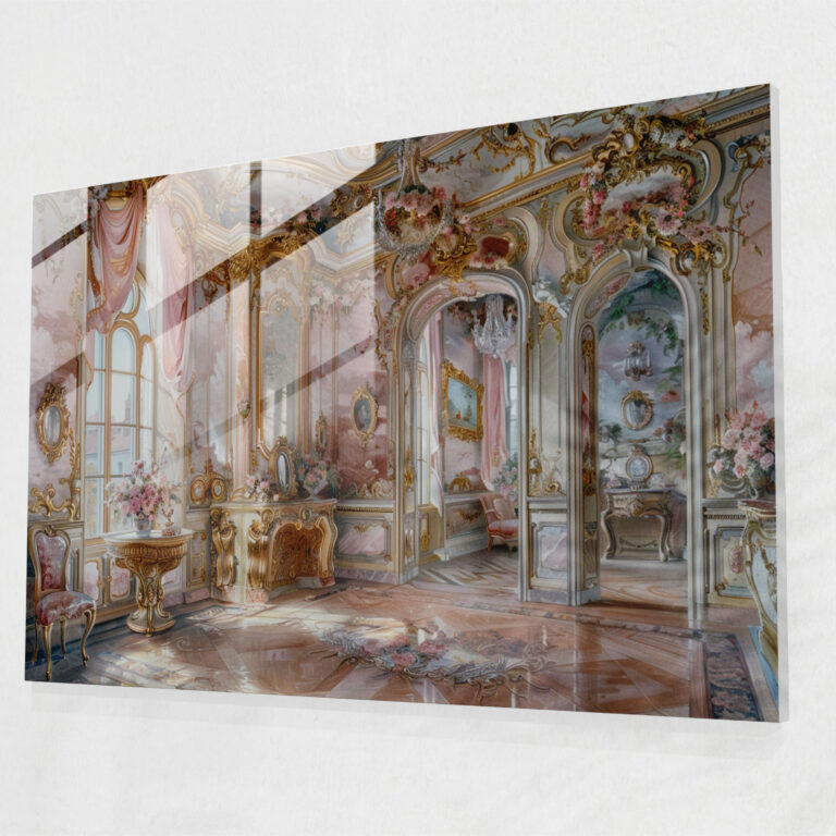 Rokoko Tarzı Resim Duvar Dekorasyonu - Rokoko Tarzı Resim Modern Sanat Duvar Dekorasyonu Cam Tablo