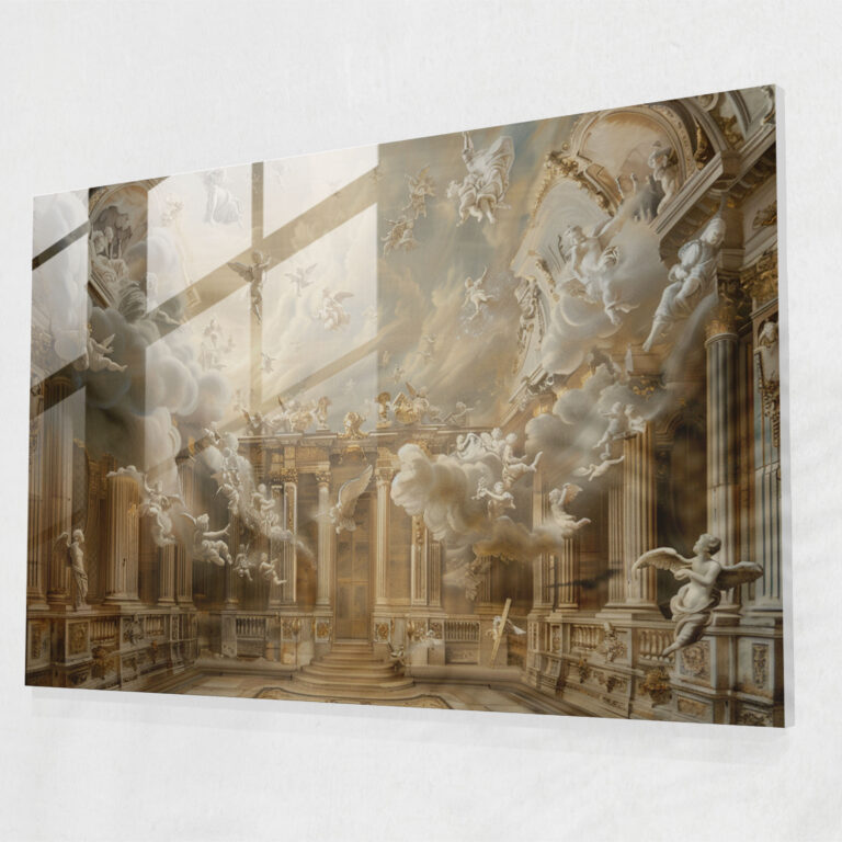 Rokoko Tarzı Resim Ev Dekorasyonu - Modern Sanat Cam Tablo