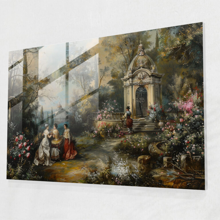 Rokoko Tarzı Tablo Duvar Dekorasyonu - Ev Dekorasyonu Modern Sanat Cam Tablo