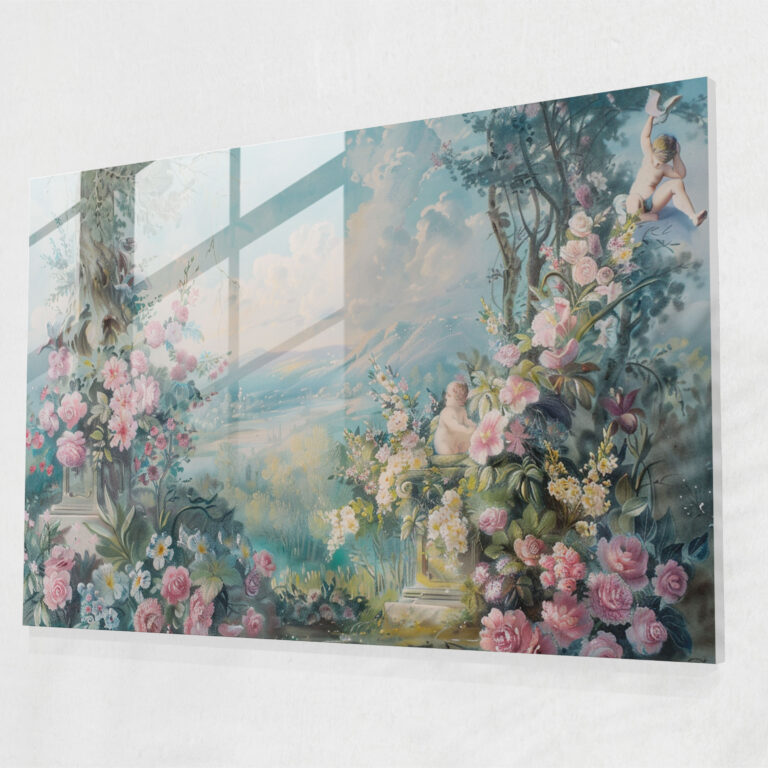 Rokoko Tarzı Resim Modern Sanat - Kanvas Tablo Cam Tablo Ev Dekorasyonu için Rokoko Tarzı Resim
