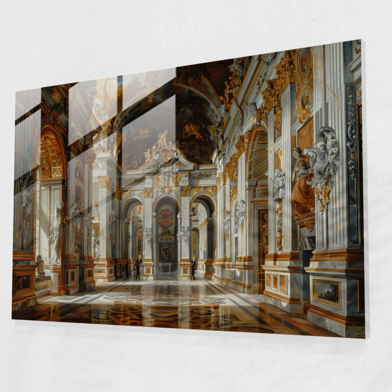 Rokoko Tarzı Resim Modern Sanat - Rokoko Tarzı Resim Modern Sanat Cam Tablo