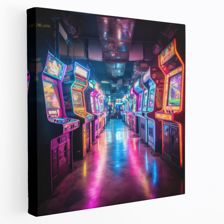 Retro Arcade Oyun Makineleri Kanvas Tablo - Duvar Sanatı