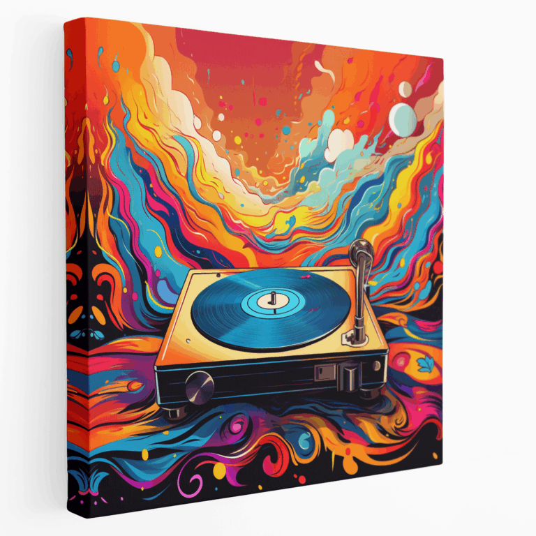 Retro Vinil Canlandırma Kanvas Tablosu