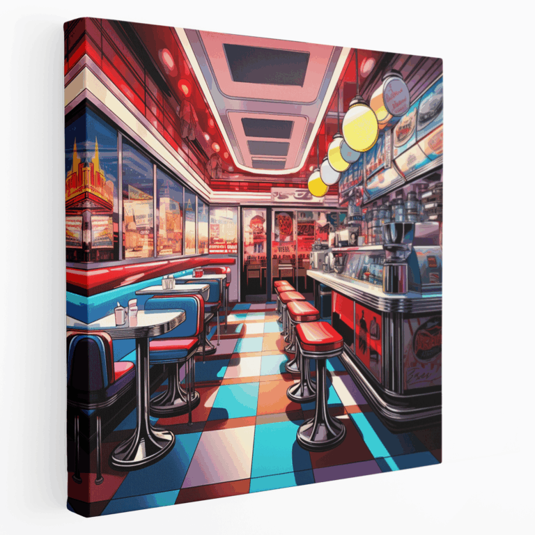 Retro Diner Keyfi Kanvas Tablo