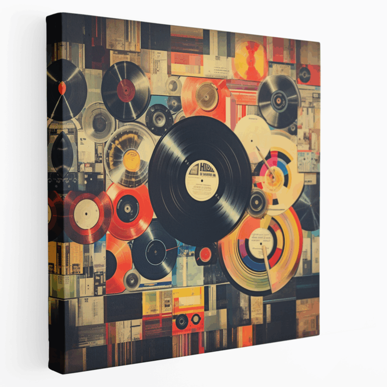 Retro Vinil Melodiler Kanvas Tablo