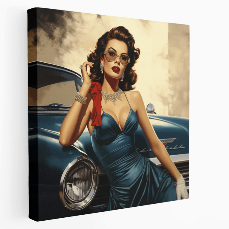 Retro Pin-up Glamour Kanvas Tablo