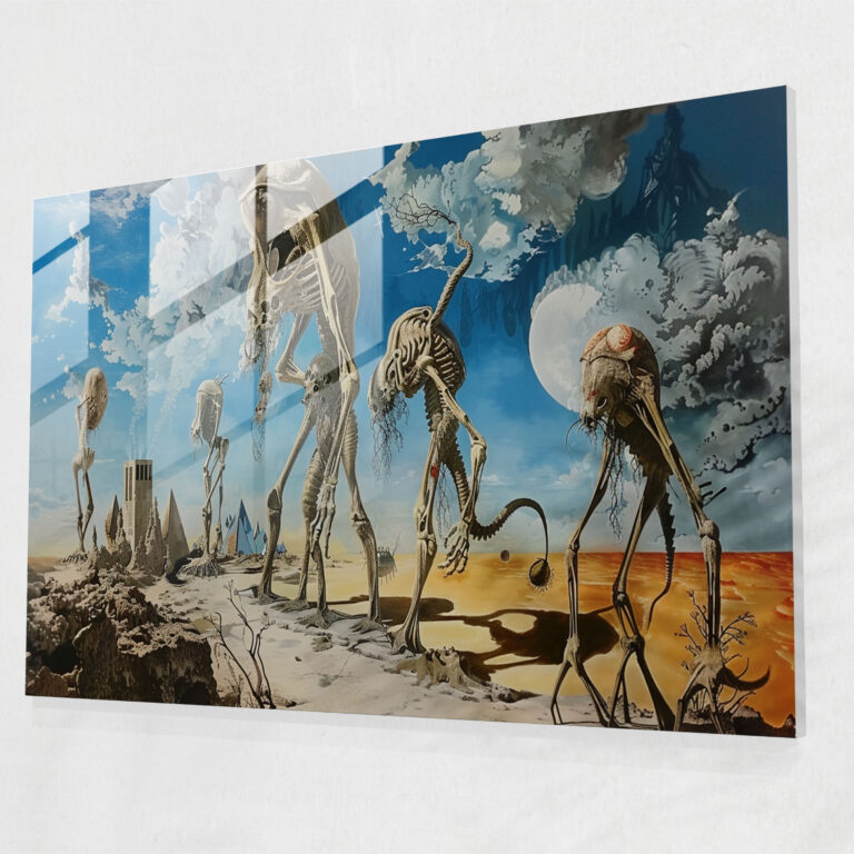 Rüya gibi Salvador Dali Cam Duvar Sanatı - Salvador Dali Ev Dekorasyonu Sürreal Sanat Cam Duvar Sanatı