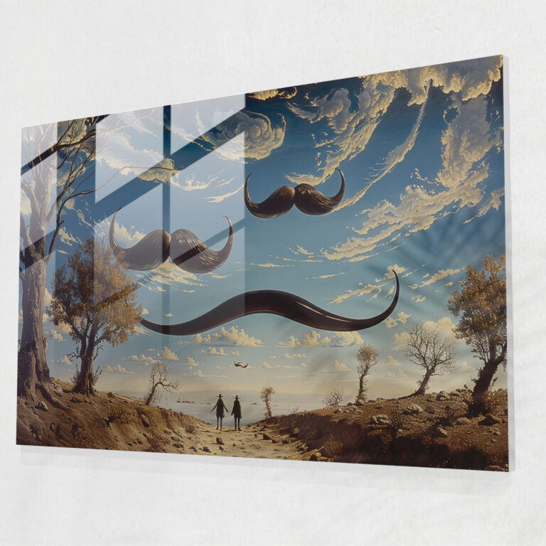 Salvador Dali Sallanan Bıyıklar Cam Tablo - Salvador Dali Cam Duvar Sanatı Modern Sanat Ev Dekorasyonu