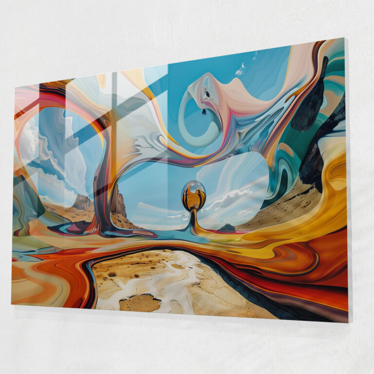 Soyut Salvador Dali Cam Tablo - Salvador Dali Duvar Dekorasyonu Modern Sanat