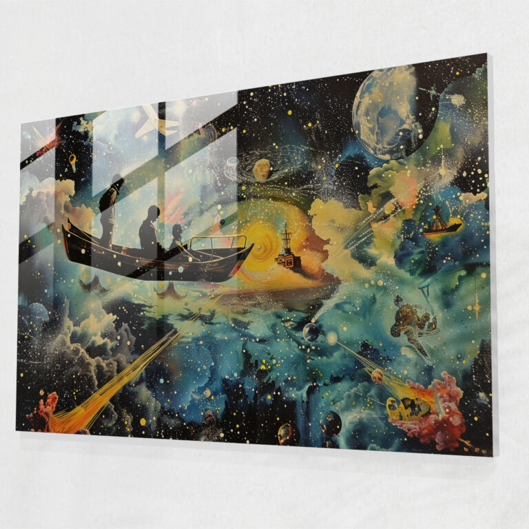 Garip Figürler Cam Tablosu - Salvador Dali Modern Sanat Salvador Dali