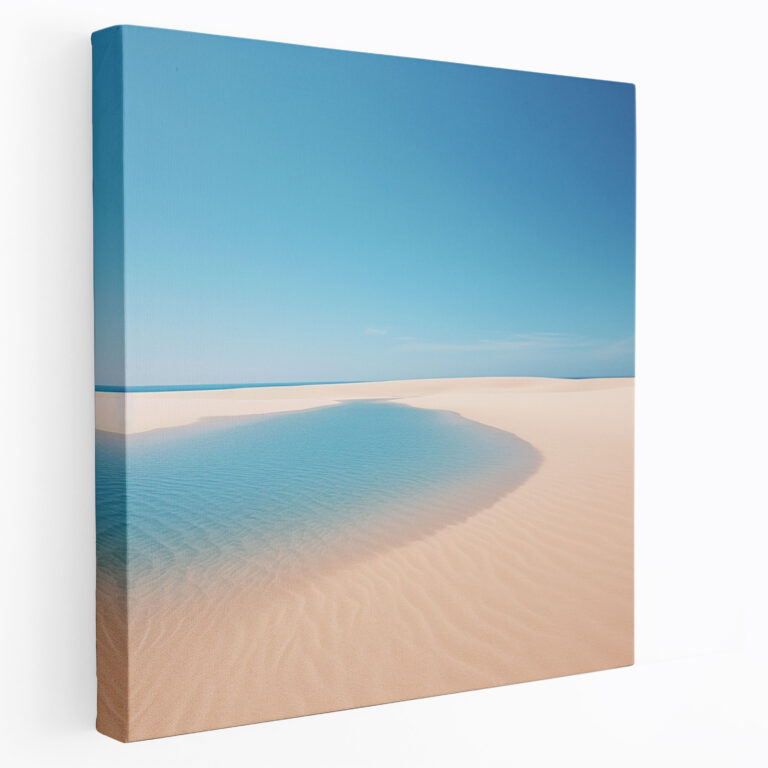 Deniz Manzaralı Duvar Dekorasyonu - Minimalist Plaj Fotoğrafçılığı - Deniz Manzarası Kanvas Tablo Berrak Mavi Gökyüzü Duvar Sanatı