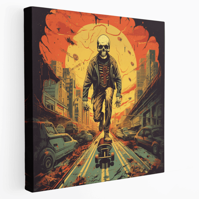 Skull Rider Retro Kanvas Tablo