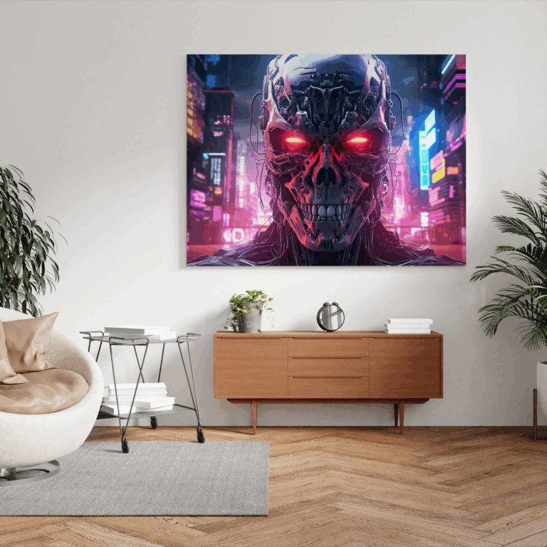 Cyborg Gelecekçilik Kanvas Tablo