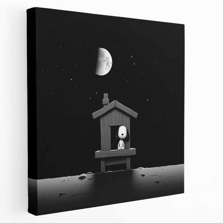 Snoopy Minimalist Kanvas Tablo - Huzurlu Atmosfer Ev Dekorasyonu