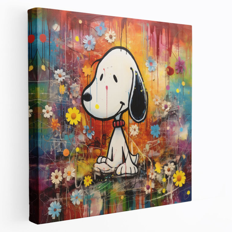 Snoopy Soyut Kanvas Tablo - Ev Dekorasyonu Snoopy Kanvas Tablo