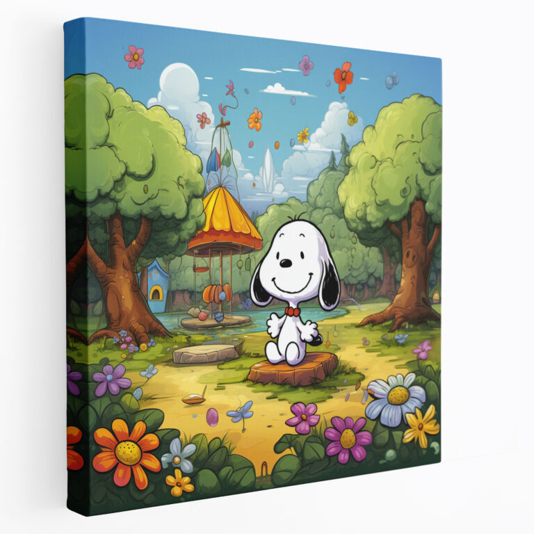 Snoopy Çizgi Film Stili Kanvas Tablo - Duvar Sanatı