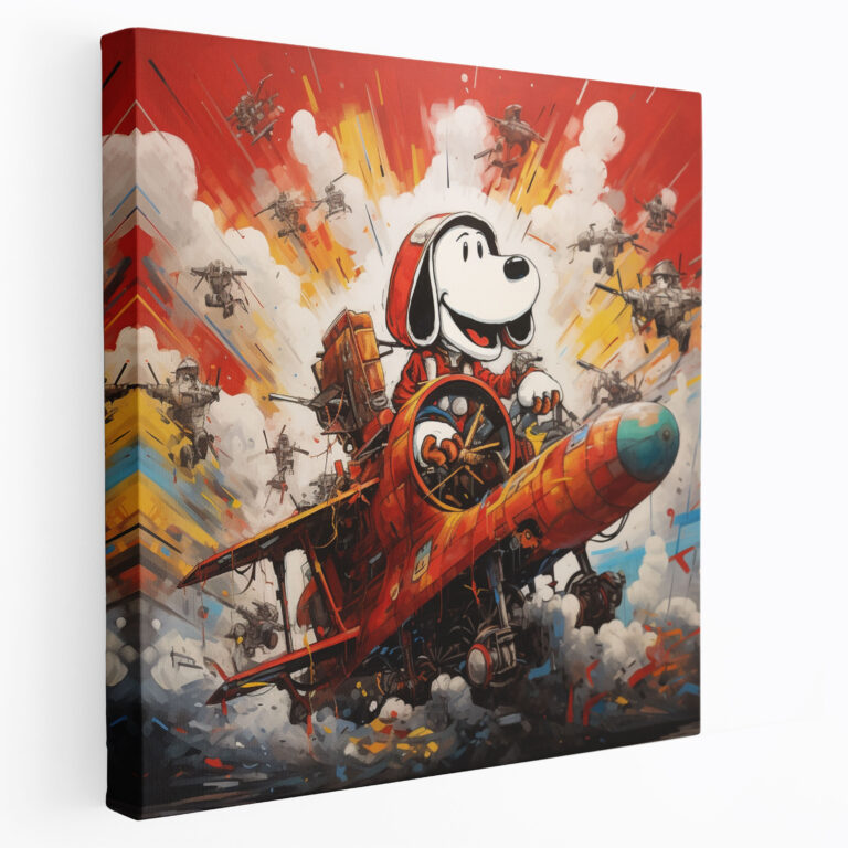 Snoopy Graffiti Duvar Sanatı - Sokak Sanatı Kanvas Tablo - Canlı Enerjik Snoopy