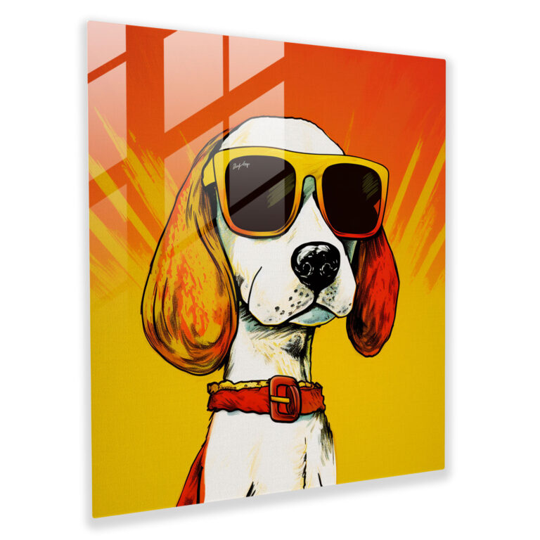 Snoopy Pop Art Cam Tablo - Duvara Asılabilir Snoopy Portresi