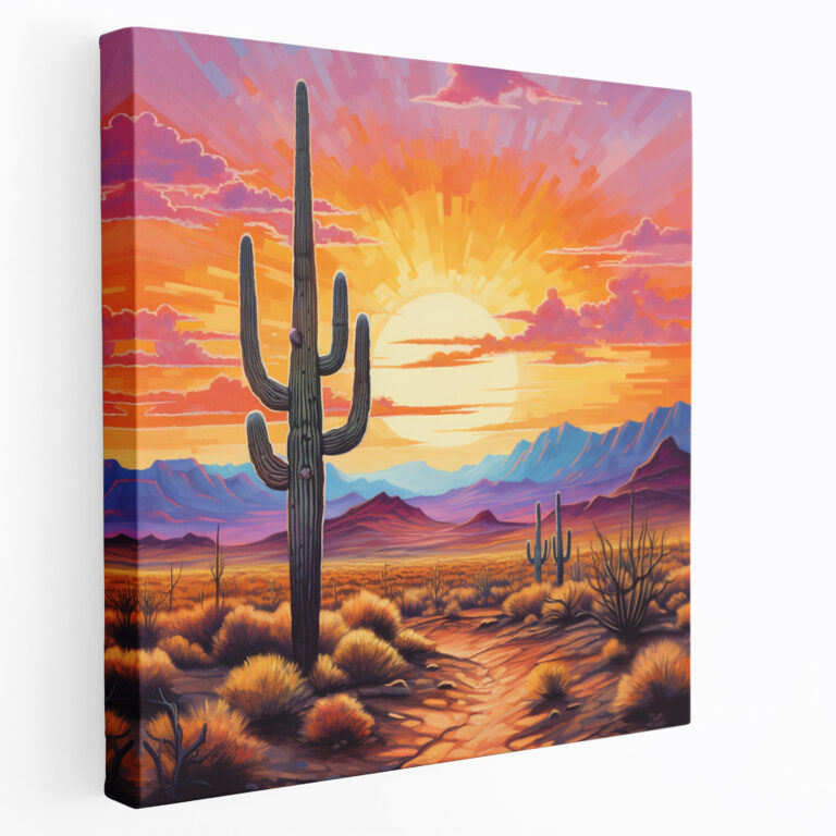 Güneybatı Saguaro Kanvas Tablo - Güneybatı Kanvas Duvar Sanatı Huzur