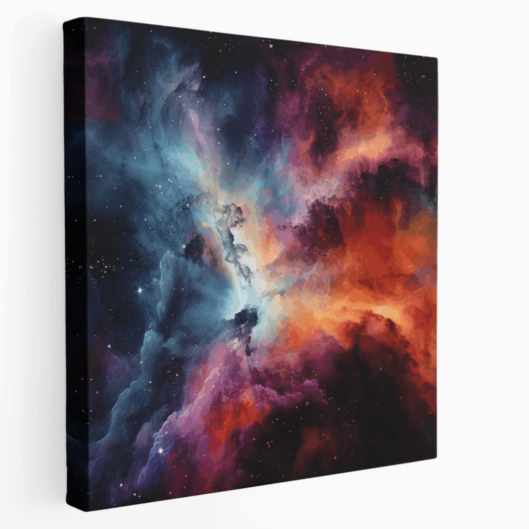 Canlı Soyut Nebula Kanvas Tablo Baskı