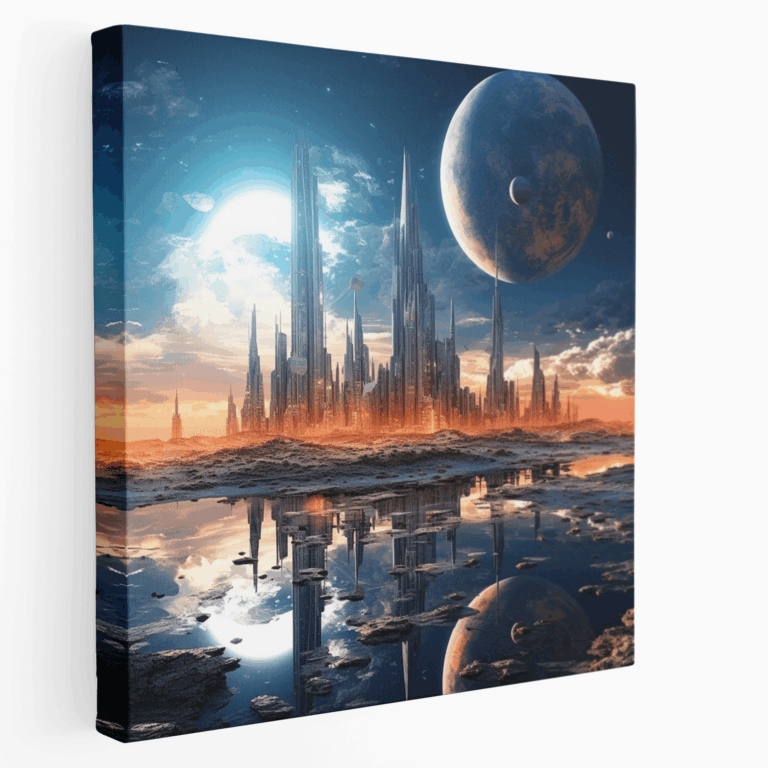 Gezegen Dışı Metropolis Kanvas Tablo