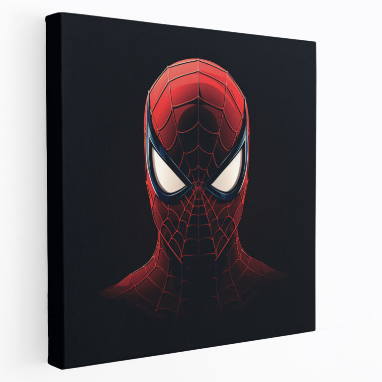 Spiderman Duvar Sanatı - Minimalist Maske Kanvas Tablo Baskı - Örümcek Adam Maske Grafik Tasarım