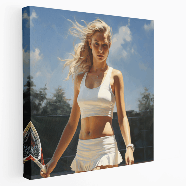 Güneş Işığında Tenis Servisi Kanvas Tablo
