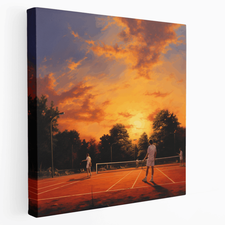 Günbatımı Tenis Maçı Kanvas Tablosu