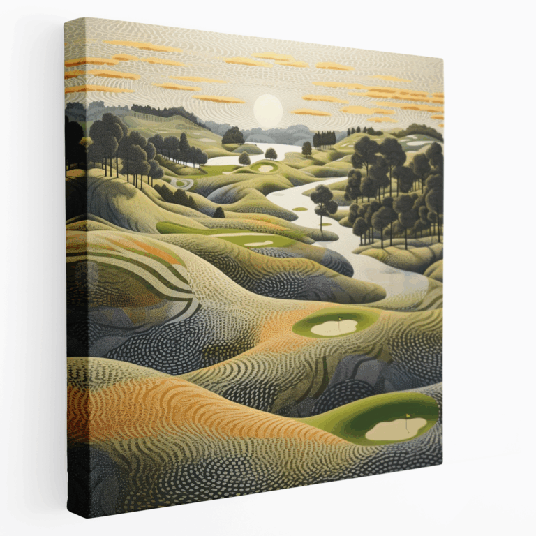 Pointillism Golf Sahası Kanvas Tablo